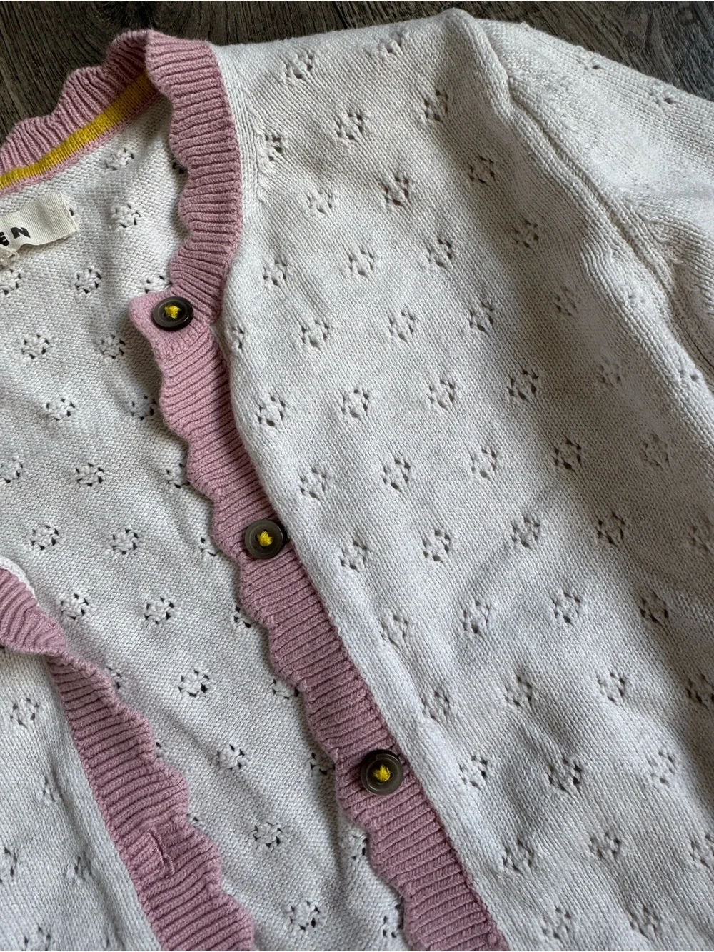 Mini Boden Girls Everyday Scalloped Cardigan- Size 11-12